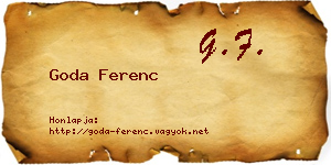 Goda Ferenc névjegykártya