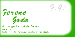 ferenc goda business card
